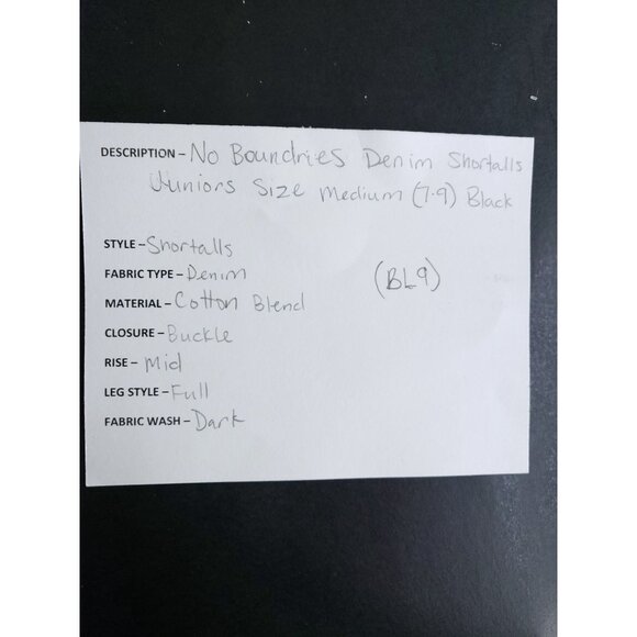 No Boundaries Juniors Medium (7-9) Black Denim Shortalls - Picture 8 of 8